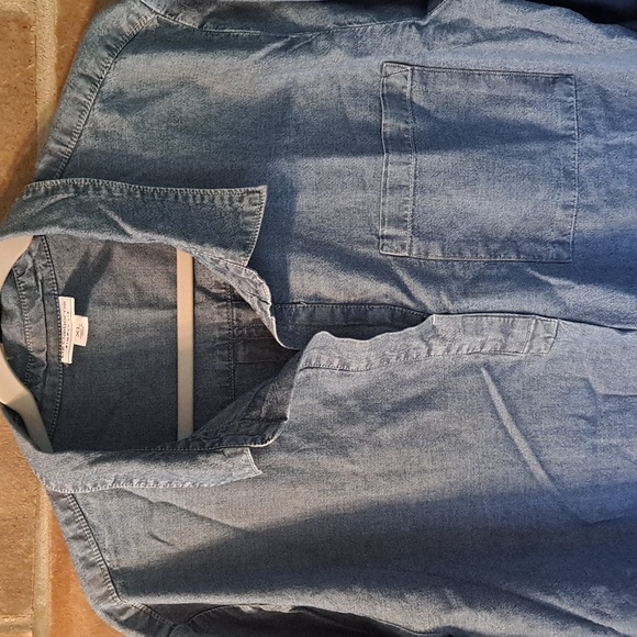 LIZ CLAIBORNE NWT Womens Blue Organic Cotton Long Sleee, V Neck, Blouse, SZ XL - Picture 3 of 10